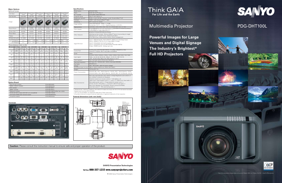 Sanyo PDG-DHT100H User Manual | 2 pages