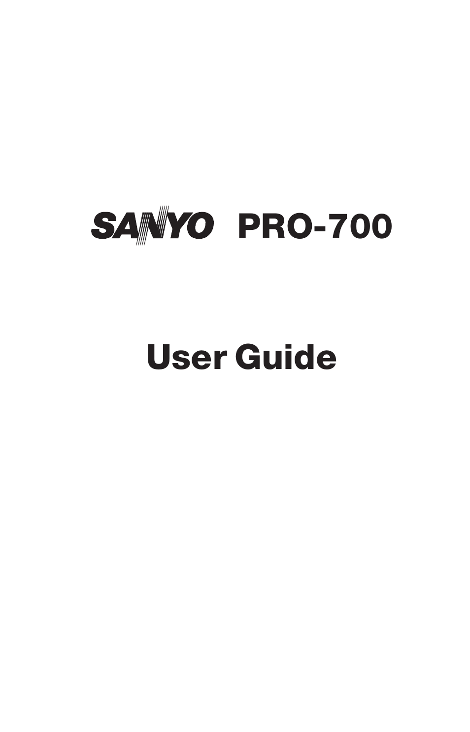 Sanyo PRO-700 User Manual | 133 pages