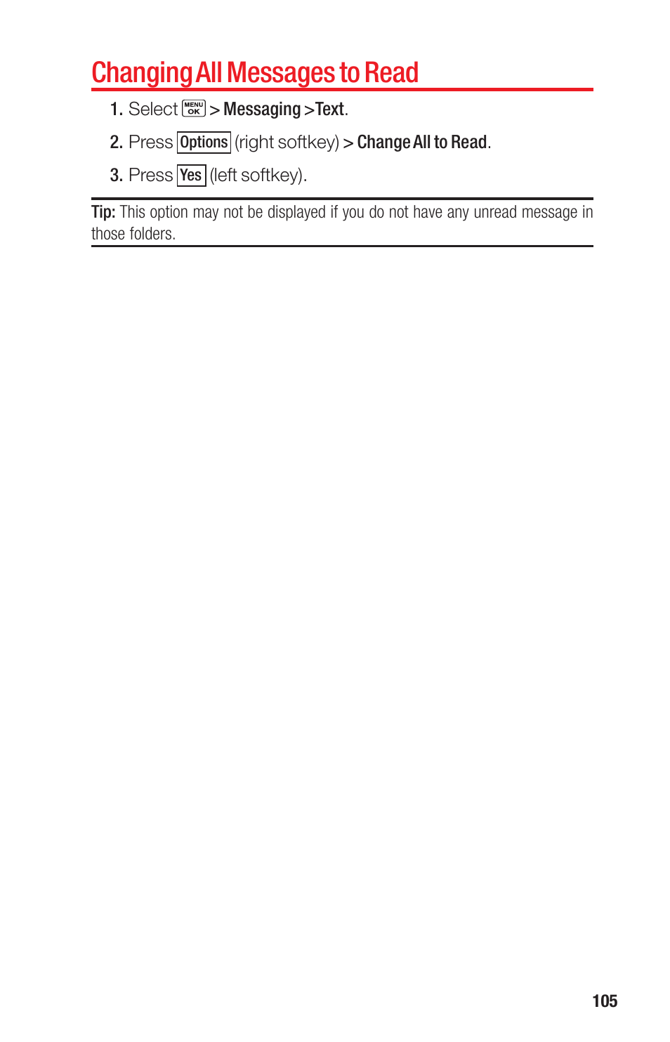 Changing all messages to read | Sanyo PRO-700 User Manual | Page 109 / 133