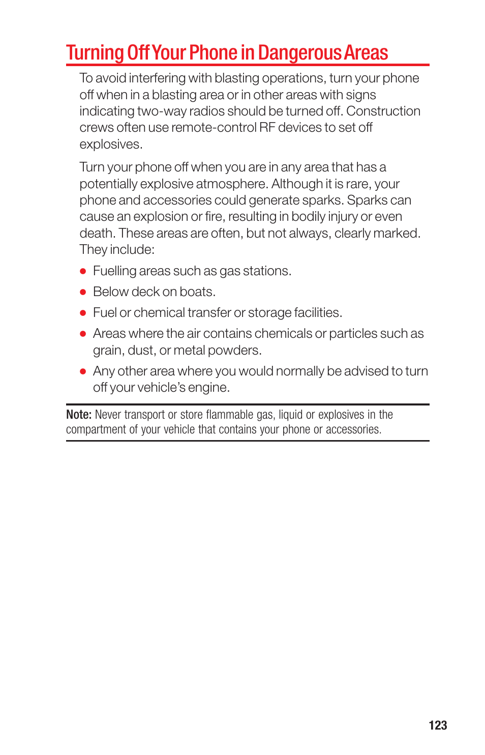 Turning off your phone in dangerous areas | Sanyo PRO-700 User Manual | Page 127 / 133