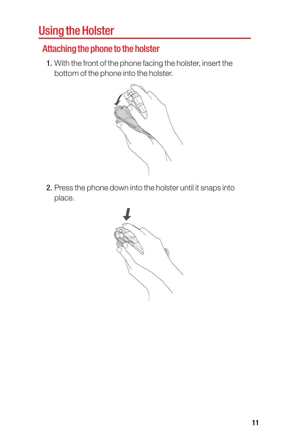 Using the holster | Sanyo PRO-700 User Manual | Page 15 / 133