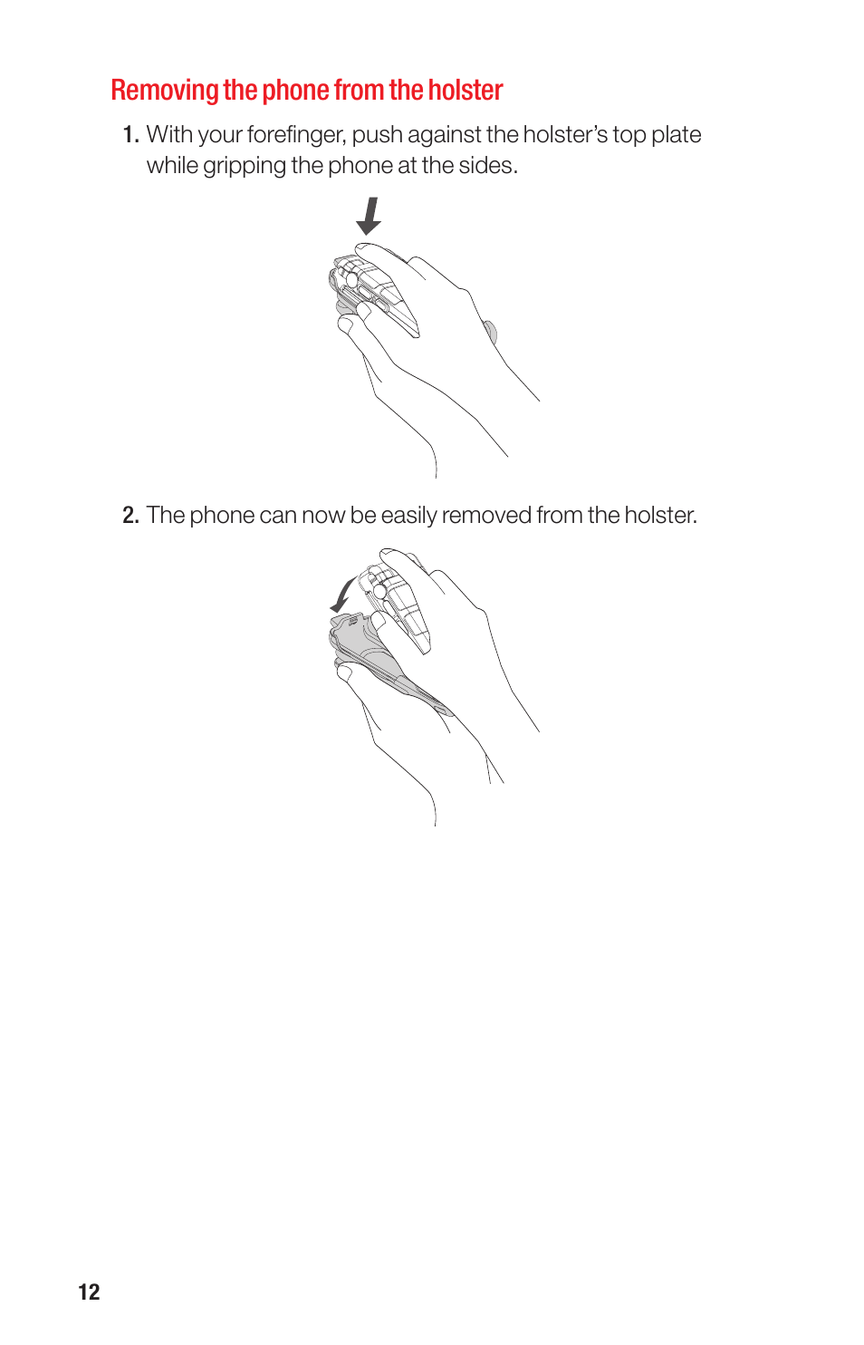 Removing the phone from the holster | Sanyo PRO-700 User Manual | Page 16 / 133