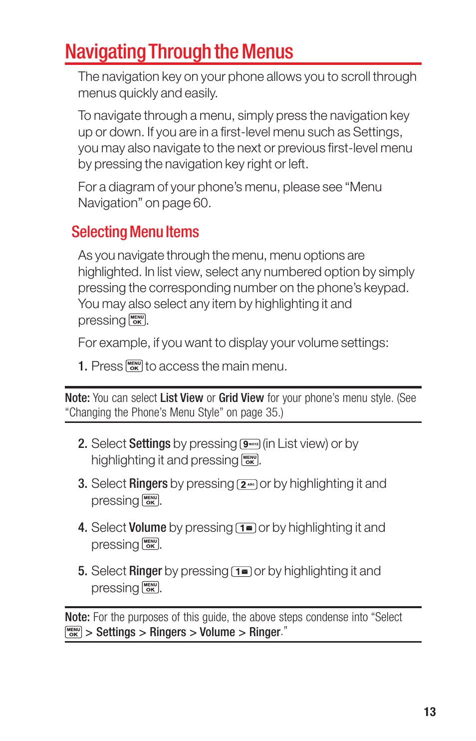 Navigating through the menus, Selecting menu items | Sanyo PRO-700 User Manual | Page 17 / 133