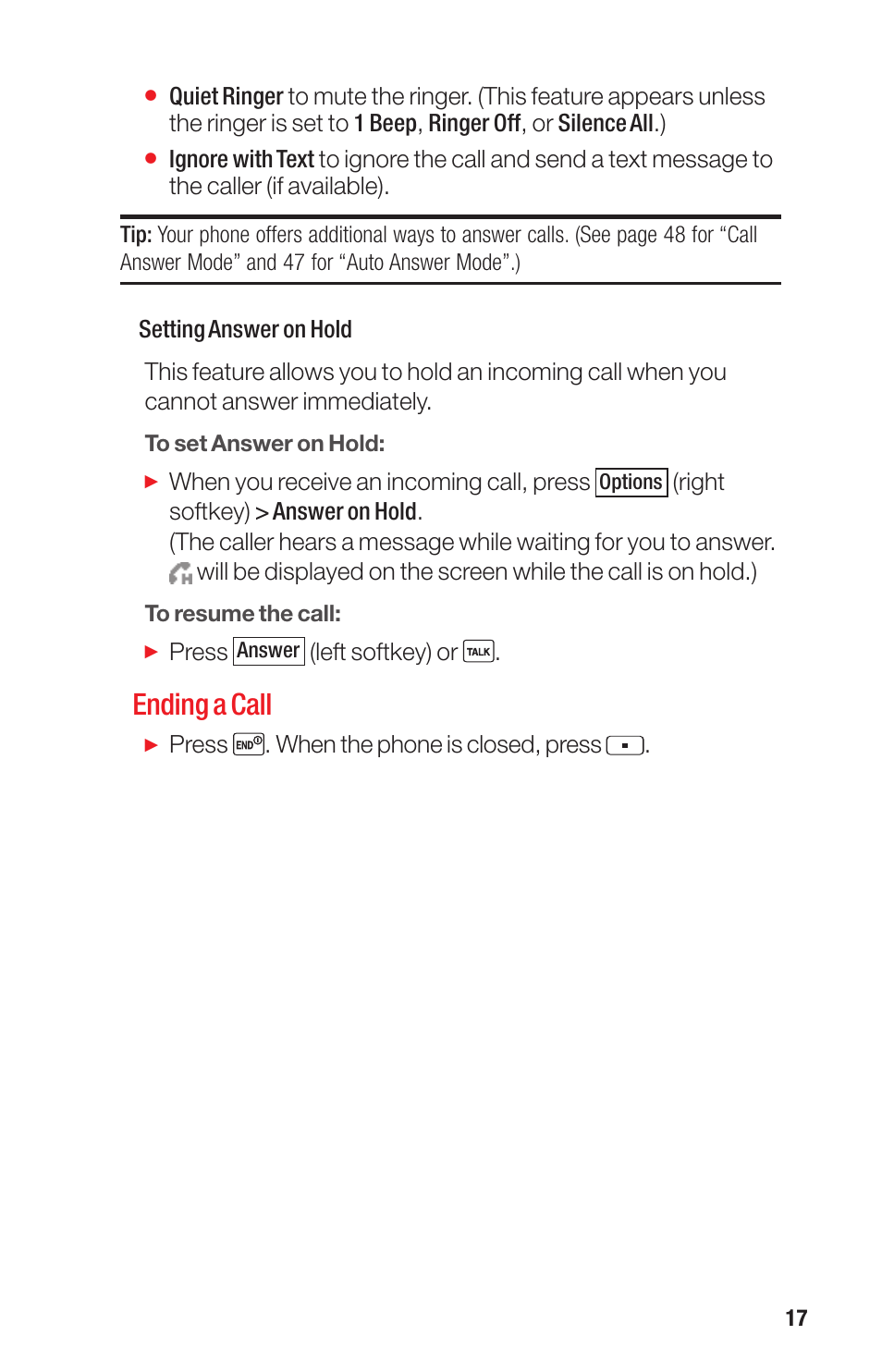 Ending a call | Sanyo PRO-700 User Manual | Page 21 / 133