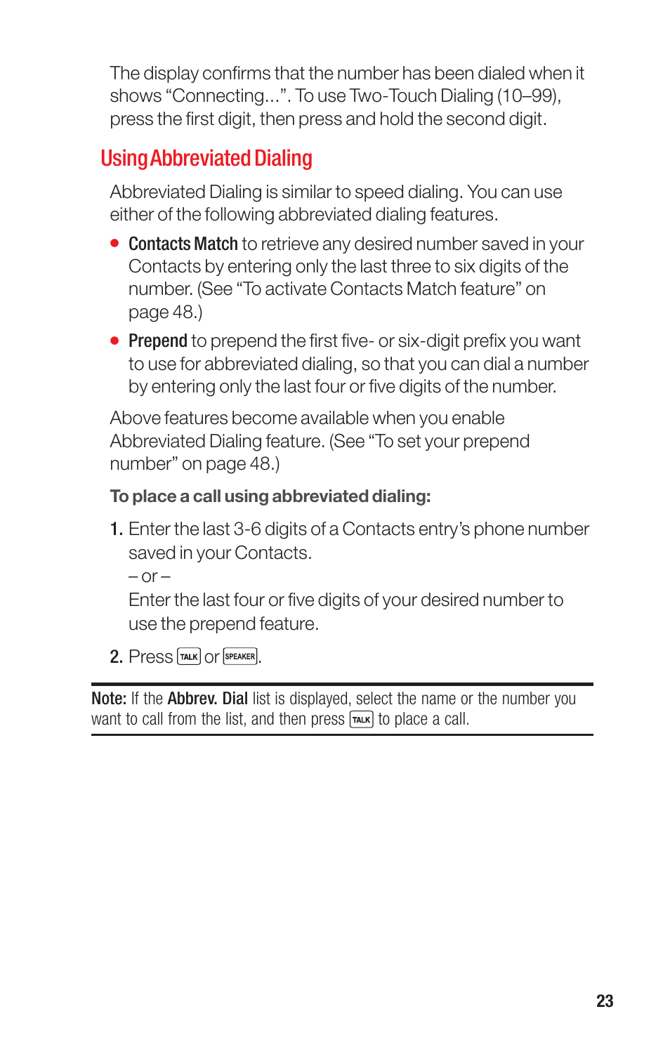 Using abbreviated dialing | Sanyo PRO-700 User Manual | Page 27 / 133