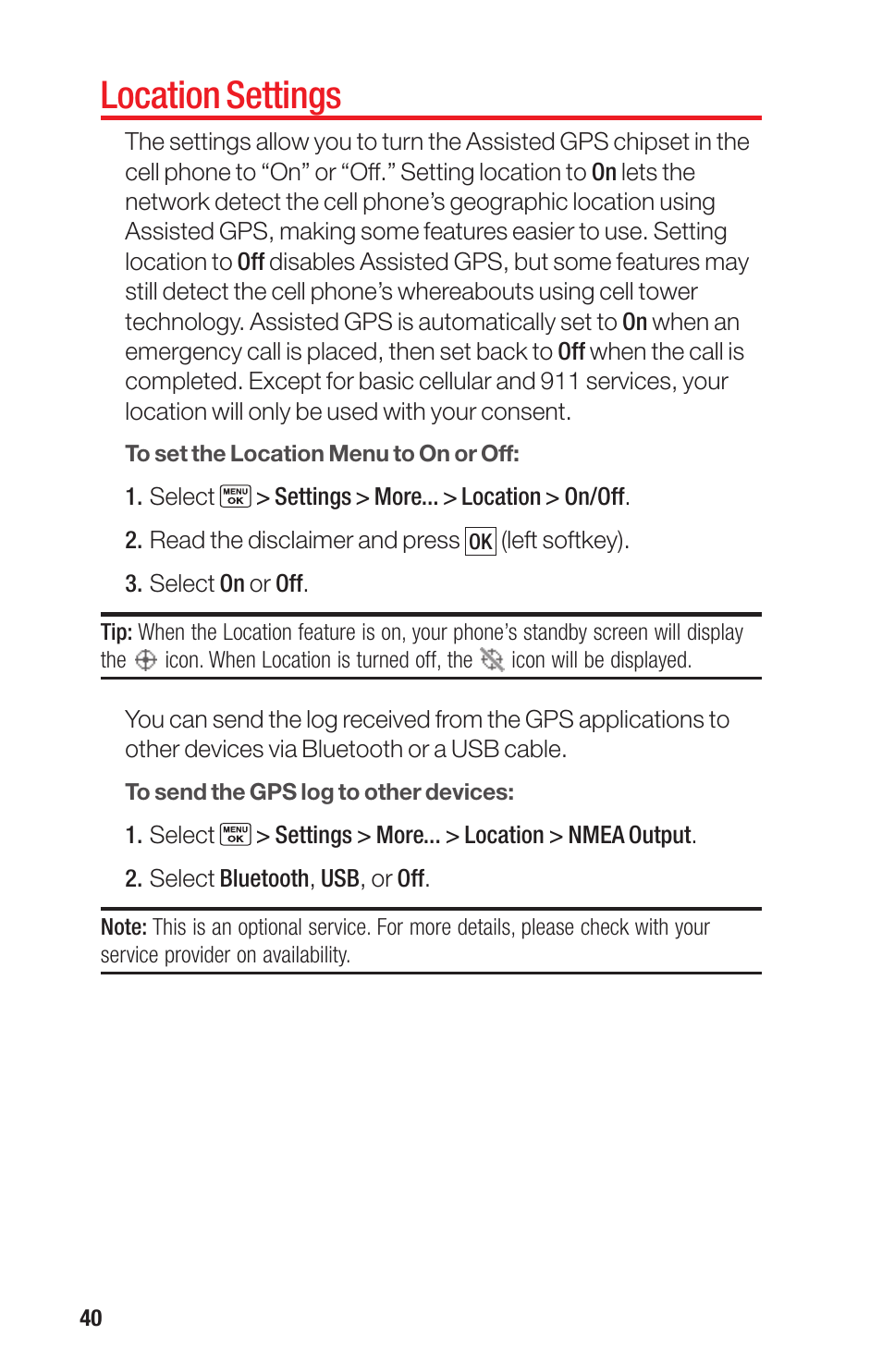 Location settings | Sanyo PRO-700 User Manual | Page 44 / 133