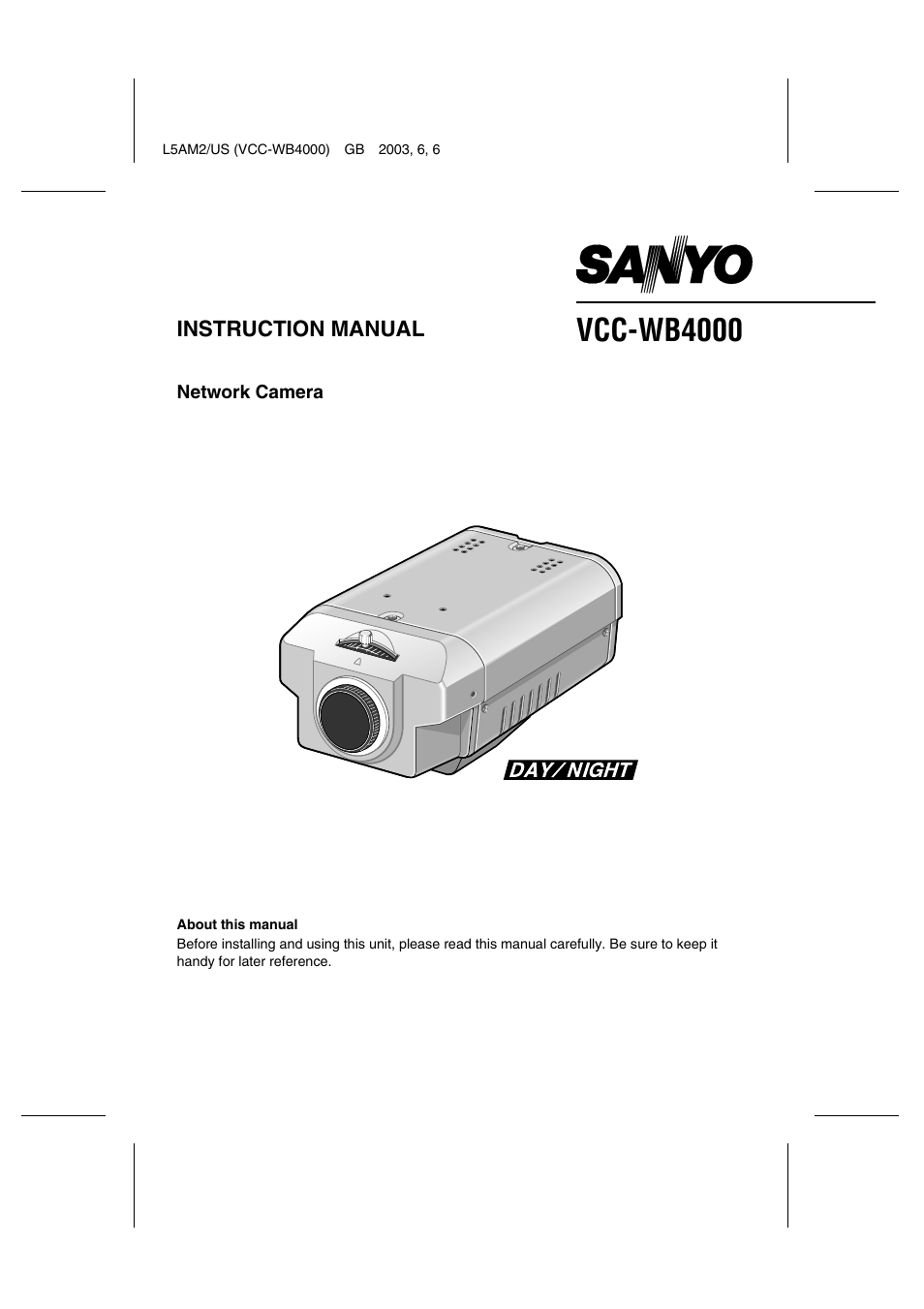 Sanyo VCC-WB4000 User Manual | 68 pages