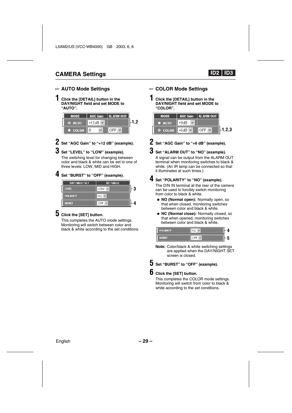 Sanyo VCC-WB4000 User Manual | Page 30 / 68