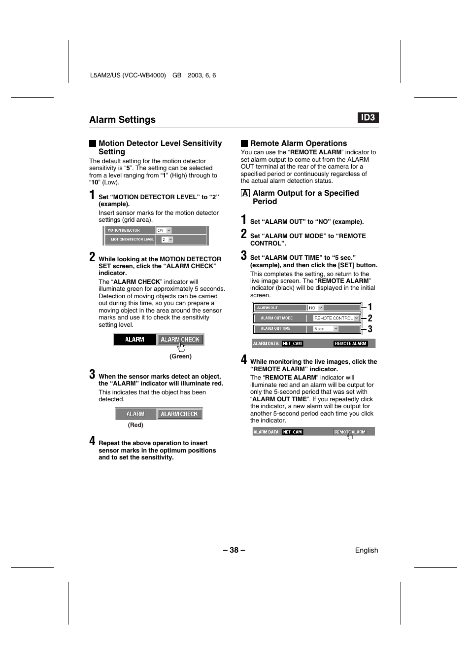 Sanyo VCC-WB4000 User Manual | Page 39 / 68