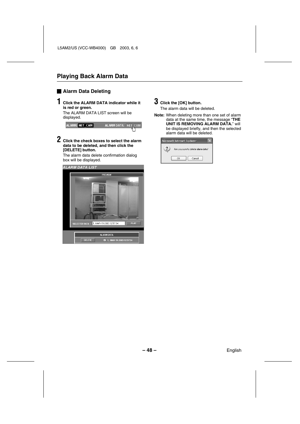 Sanyo VCC-WB4000 User Manual | Page 49 / 68