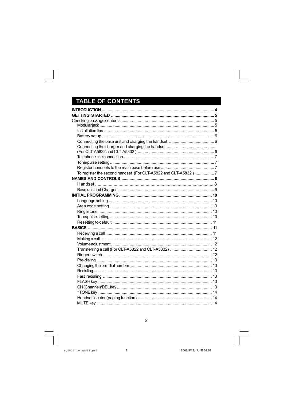 Sanyo CLT-A5822 User Manual | Page 2 / 34