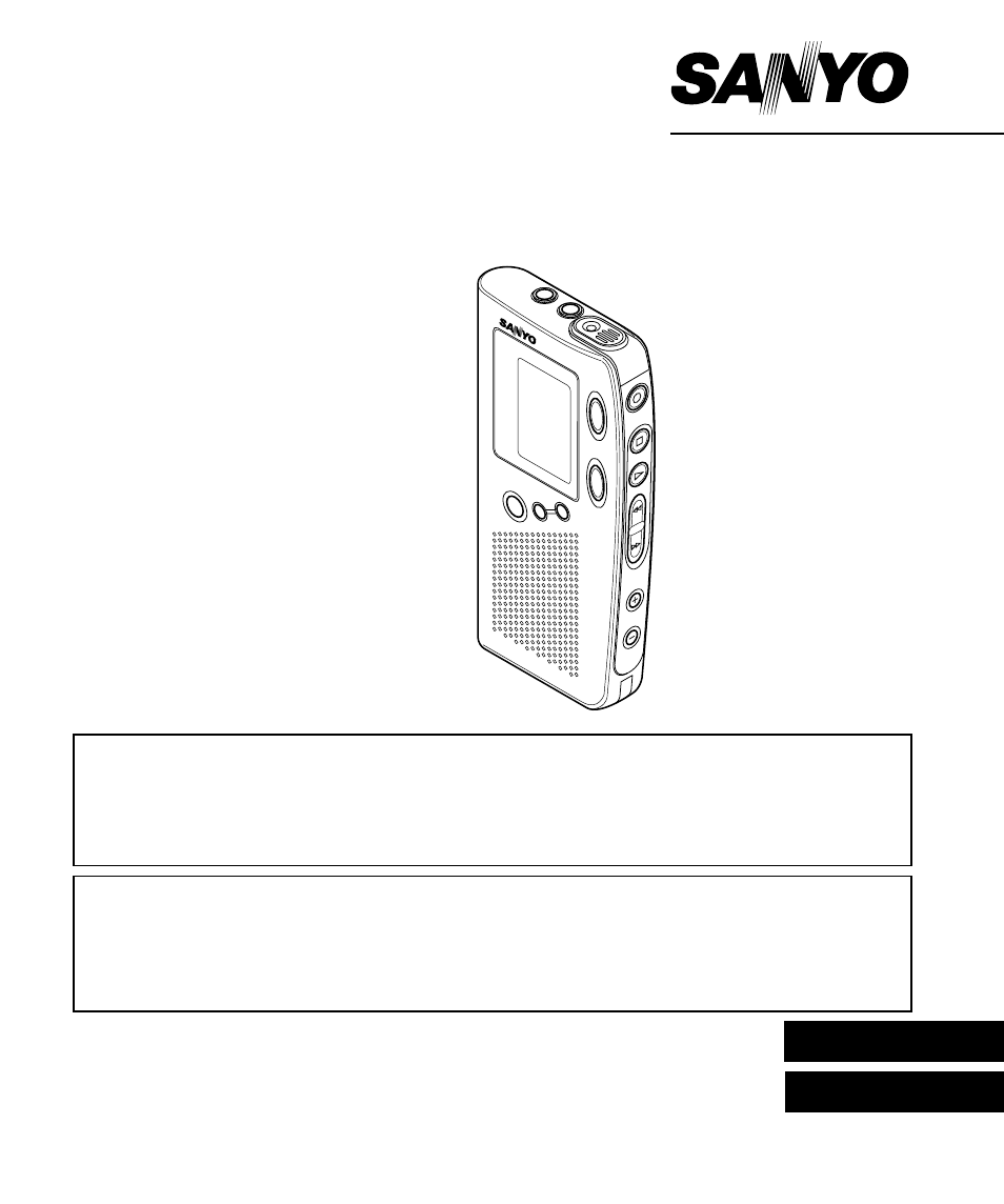 Sanyo ICR-B50 User Manual | 34 pages
