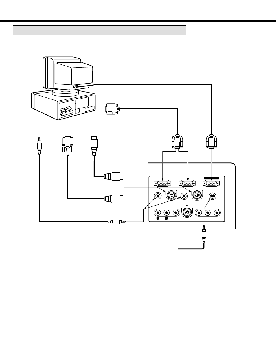 Connecting an ibm-compatible desktop computer, Connecting the projector | Sanyo PLC-XP21N User Manual | Page 12 / 54