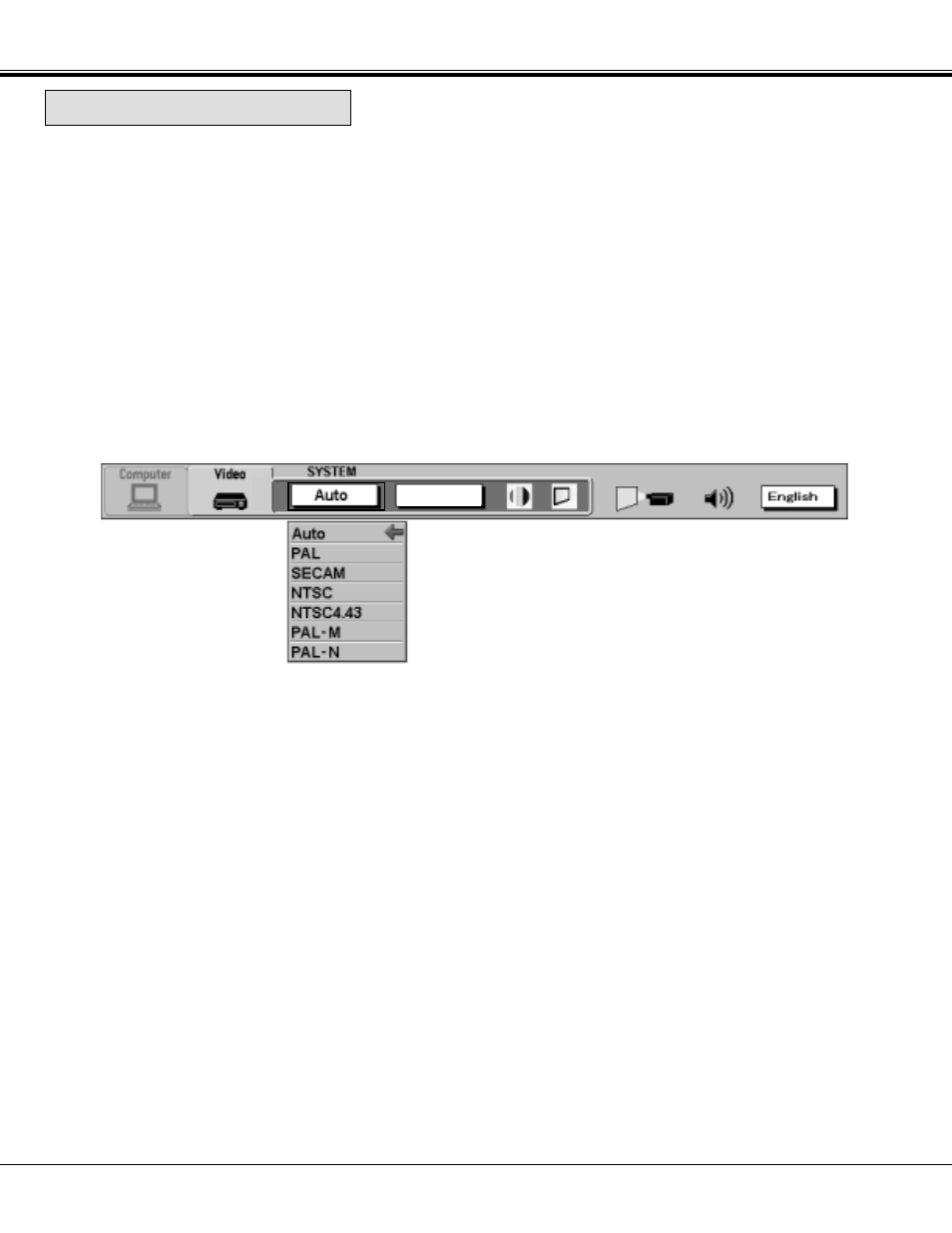 Video mode, Color system selection, Color system select | Sanyo PLC-XP21N User Manual | Page 32 / 54