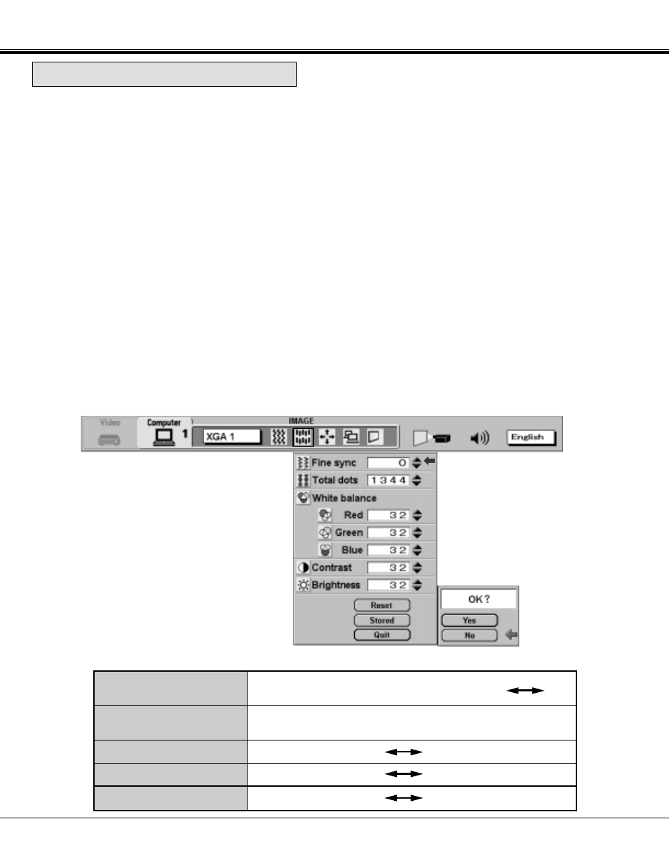 Picture image adjustment | Sanyo PLC-XP21N User Manual | Page 39 / 54