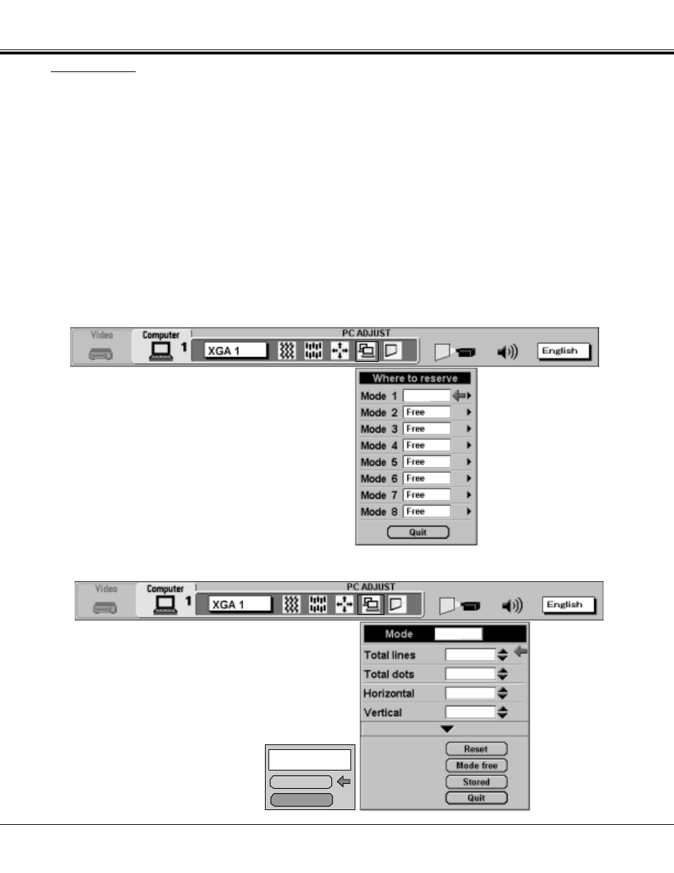 Mode free | Sanyo PLC-XP21N User Manual | Page 44 / 54