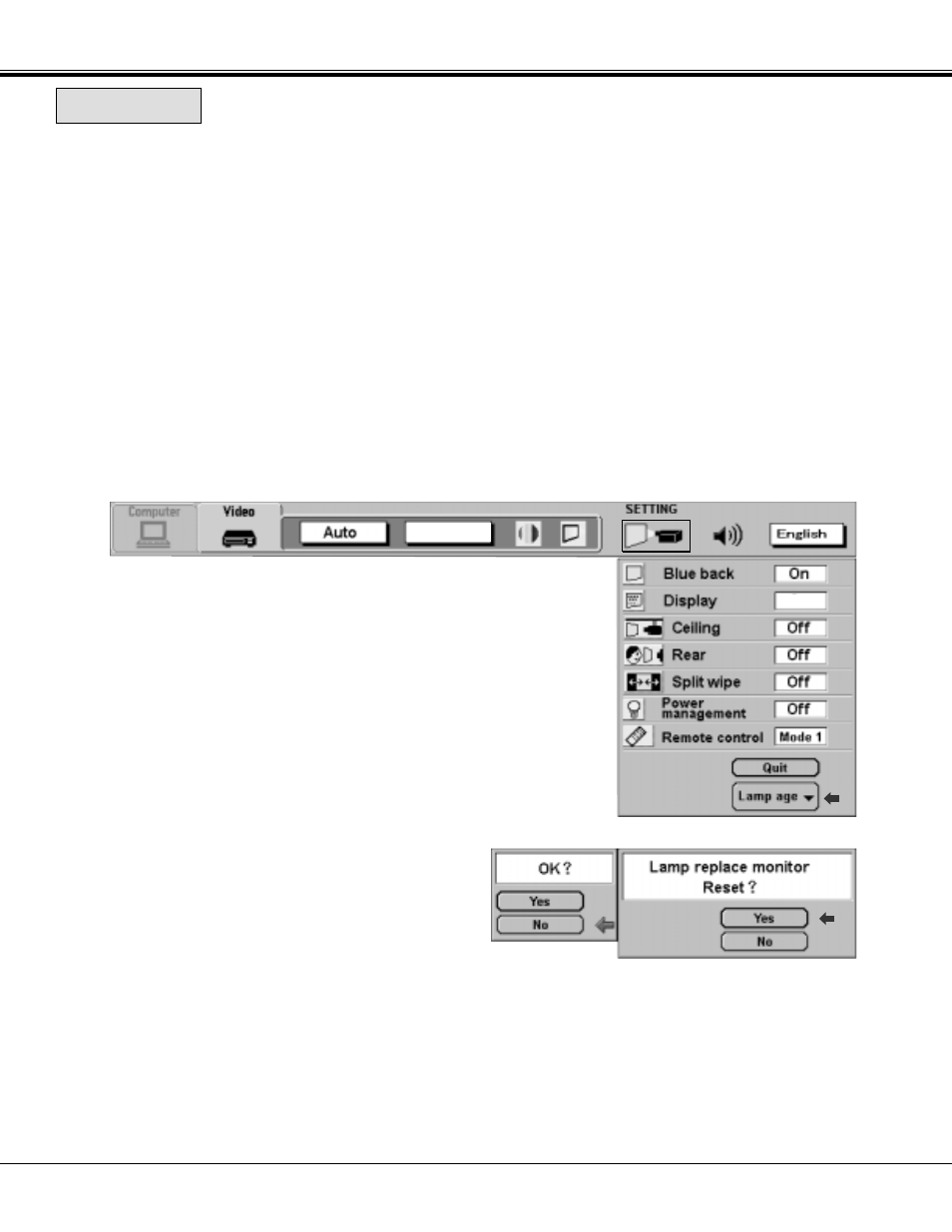 Lamp age | Sanyo PLC-XP21N User Manual | Page 48 / 54