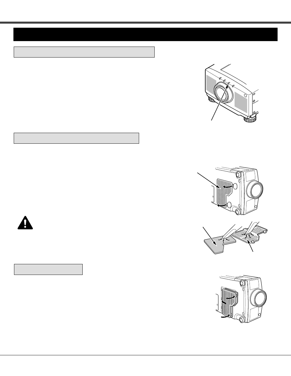 Appendix, Maintenance, Temperatutre warning indicator | Air filter care and cleaning, Recommendation | Sanyo PLC-XP21N User Manual | Page 49 / 54