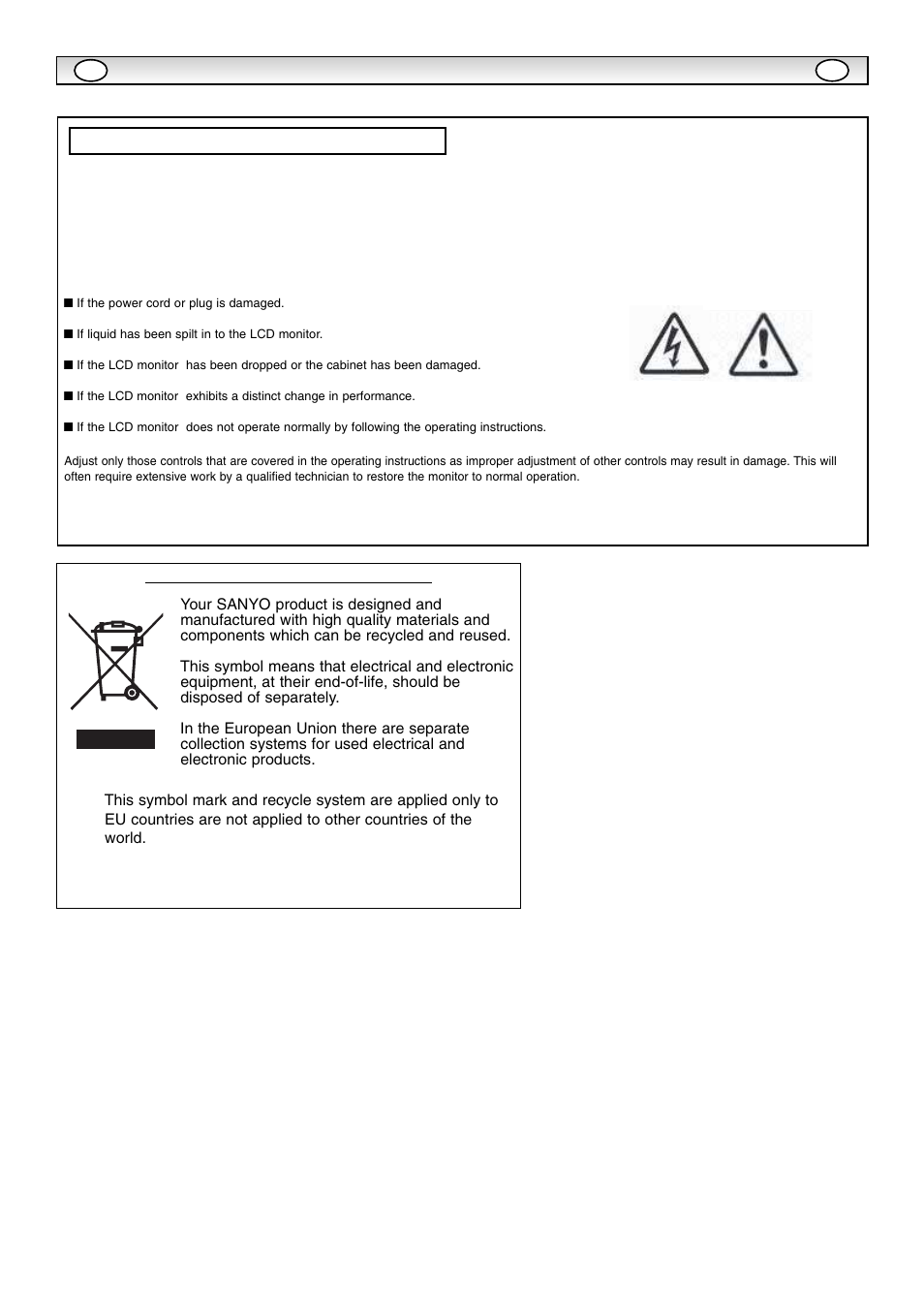 3important recycling information, Servicing | Sanyo CE42SR1 User Manual | Page 3 / 68