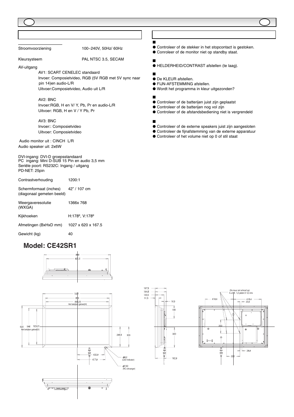 Model: ce42sr1, Tips | Sanyo CE42SR1 User Manual | Page 42 / 68