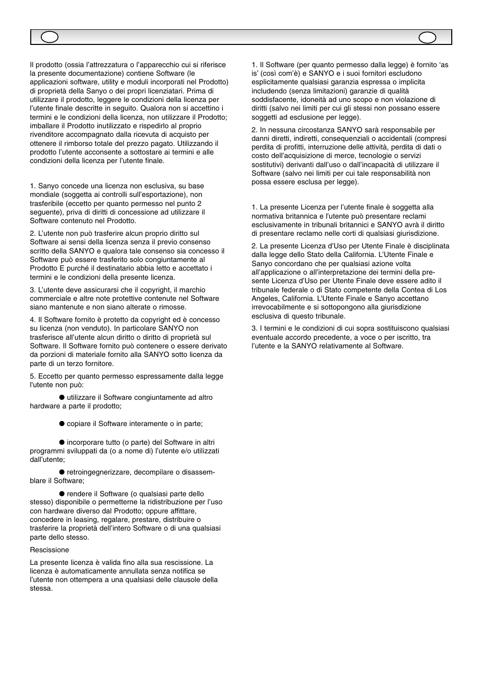 Licenza per l’utente finale | Sanyo CE42SR1 User Manual | Page 45 / 68