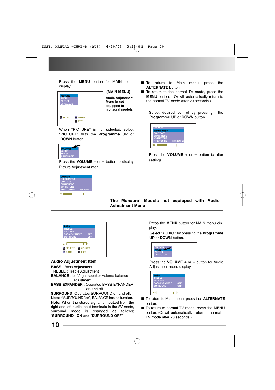 Pictur | Sanyo CA14SE1(V) User Manual | Page 10 / 20