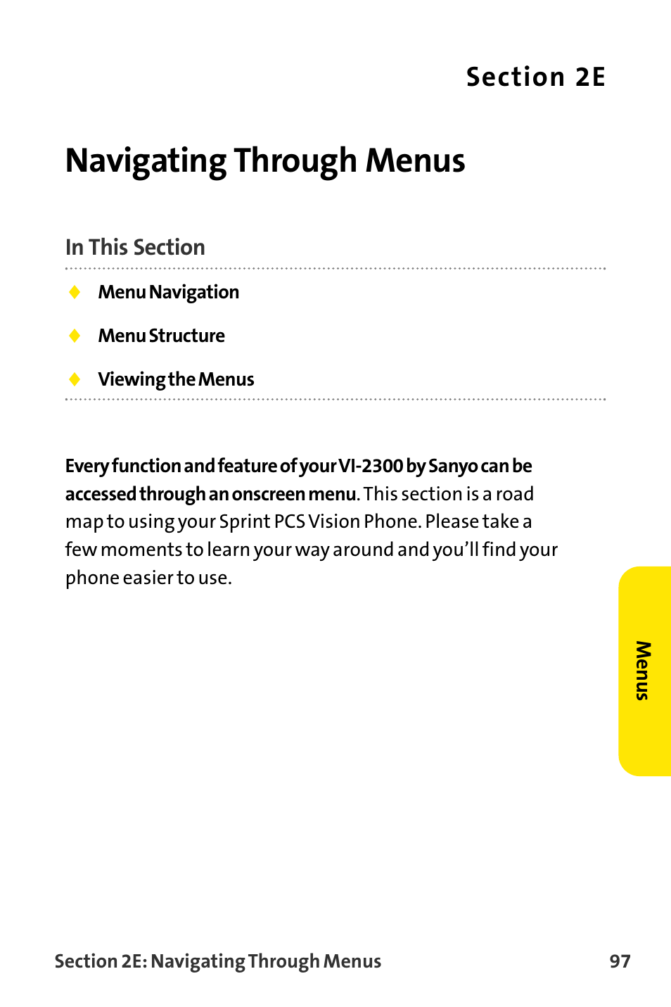 Navigating through menus | Sanyo VI-2300 User Manual | Page 109 / 286