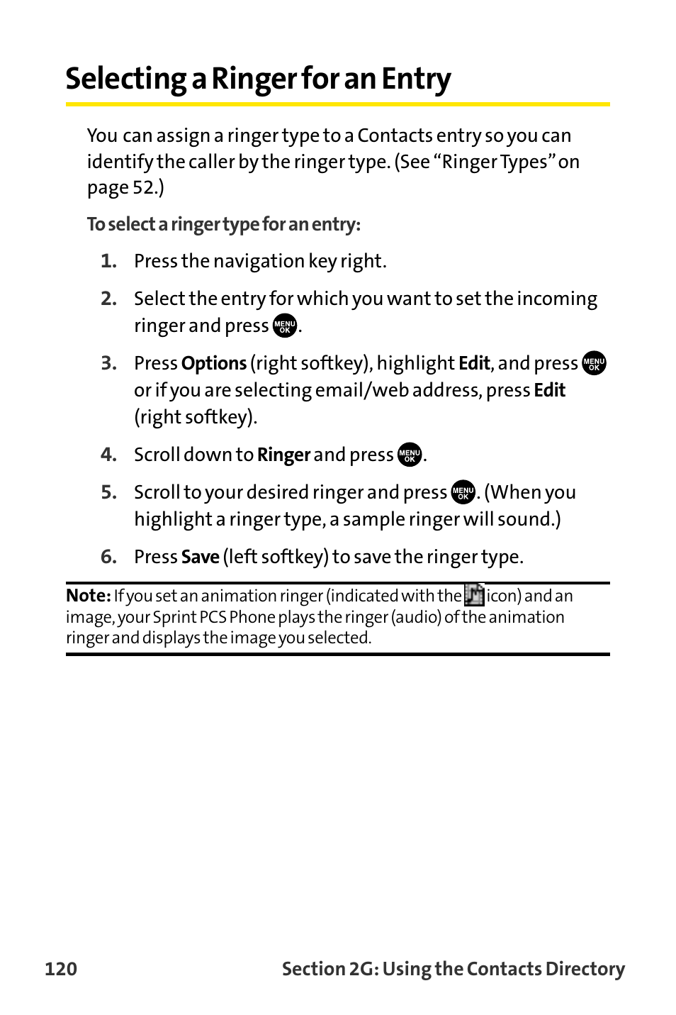 Selecting a ringer for an entry | Sanyo VI-2300 User Manual | Page 132 / 286