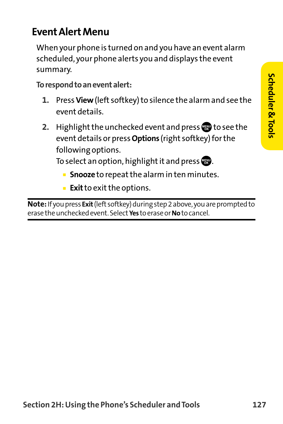 Event alert menu | Sanyo VI-2300 User Manual | Page 139 / 286