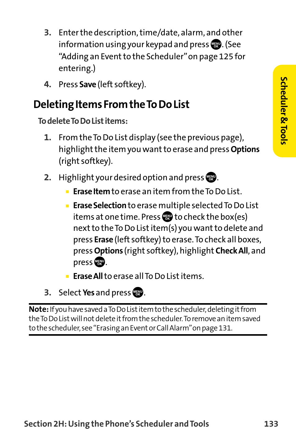 Deleting items from the to do list | Sanyo VI-2300 User Manual | Page 145 / 286