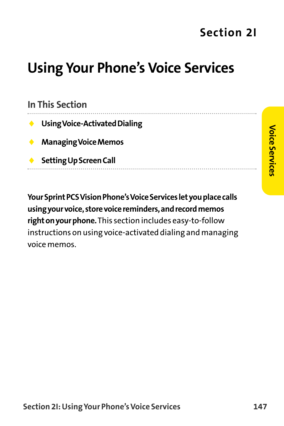 Using your phone’s voice ser, Using your phone’s voice services | Sanyo VI-2300 User Manual | Page 159 / 286