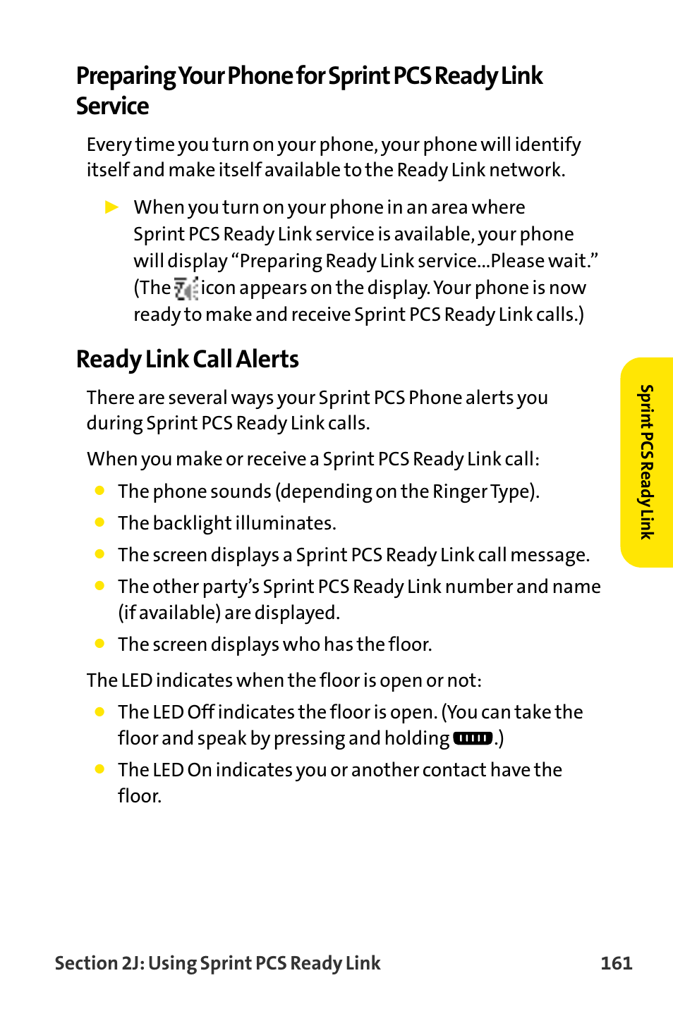 Ready link call alerts | Sanyo VI-2300 User Manual | Page 173 / 286