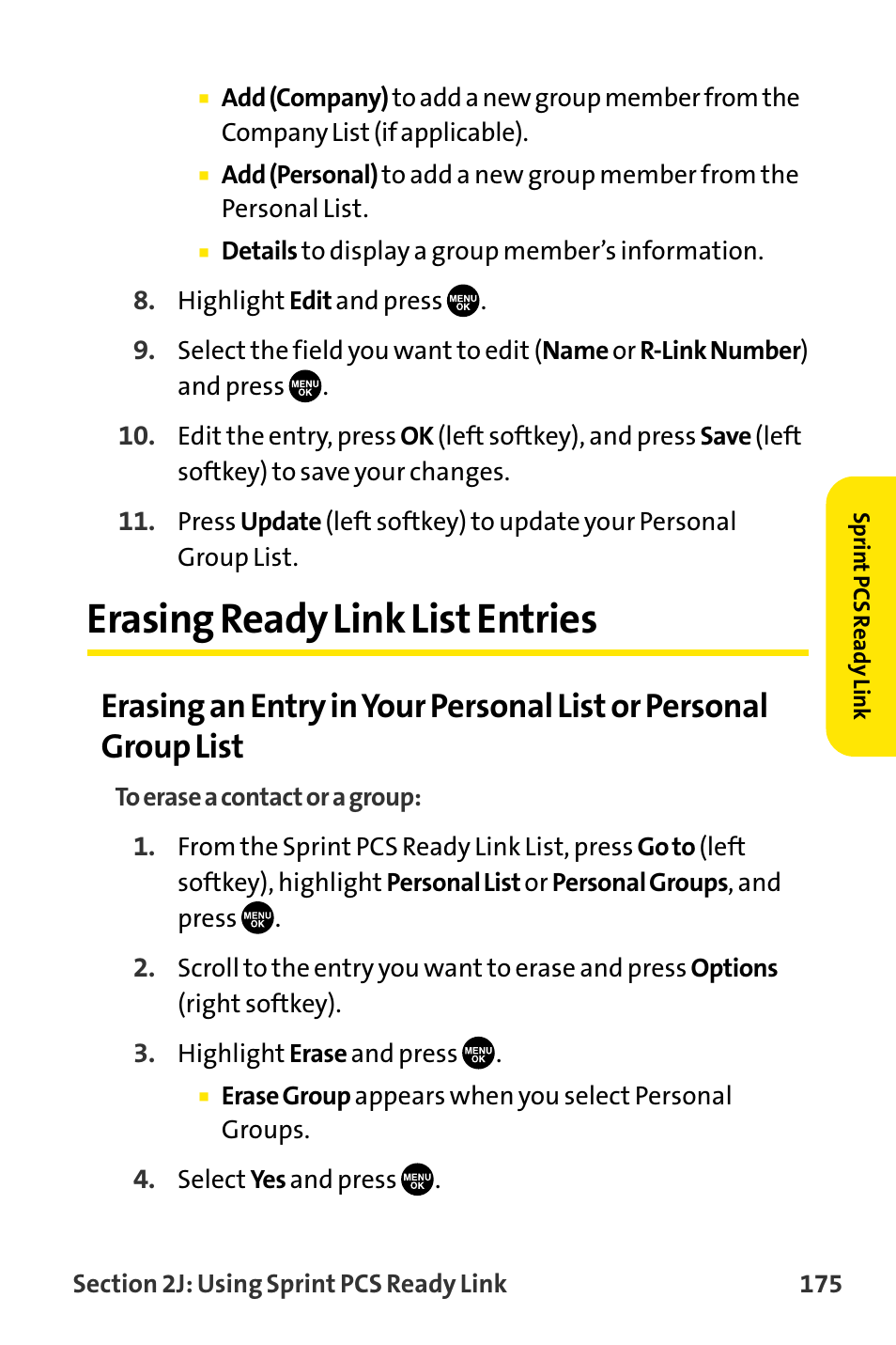 Erasing ready link list entries | Sanyo VI-2300 User Manual | Page 187 / 286
