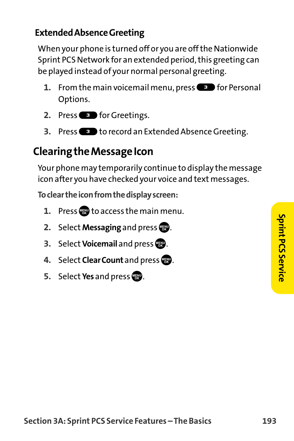 Clearing the message icon | Sanyo VI-2300 User Manual | Page 205 / 286