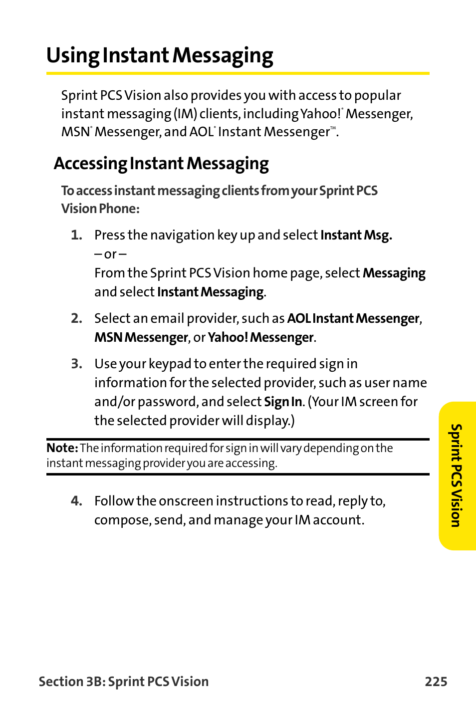 Using instant messaging, Accessing instant messaging | Sanyo VI-2300 User Manual | Page 237 / 286