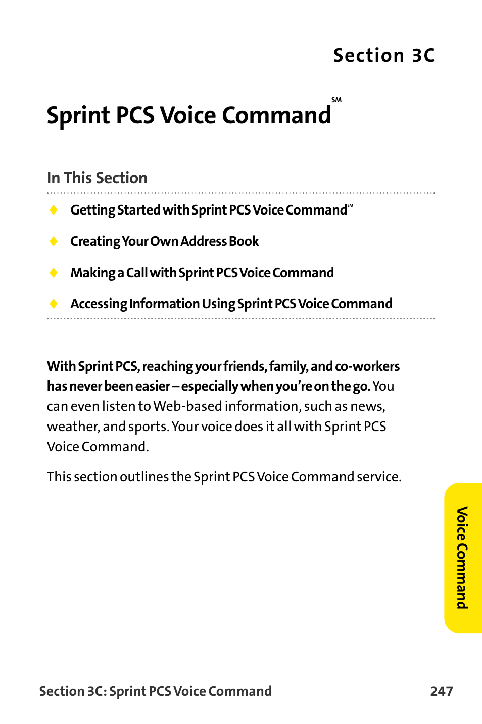 Sprint pcs voice command | Sanyo VI-2300 User Manual | Page 259 / 286