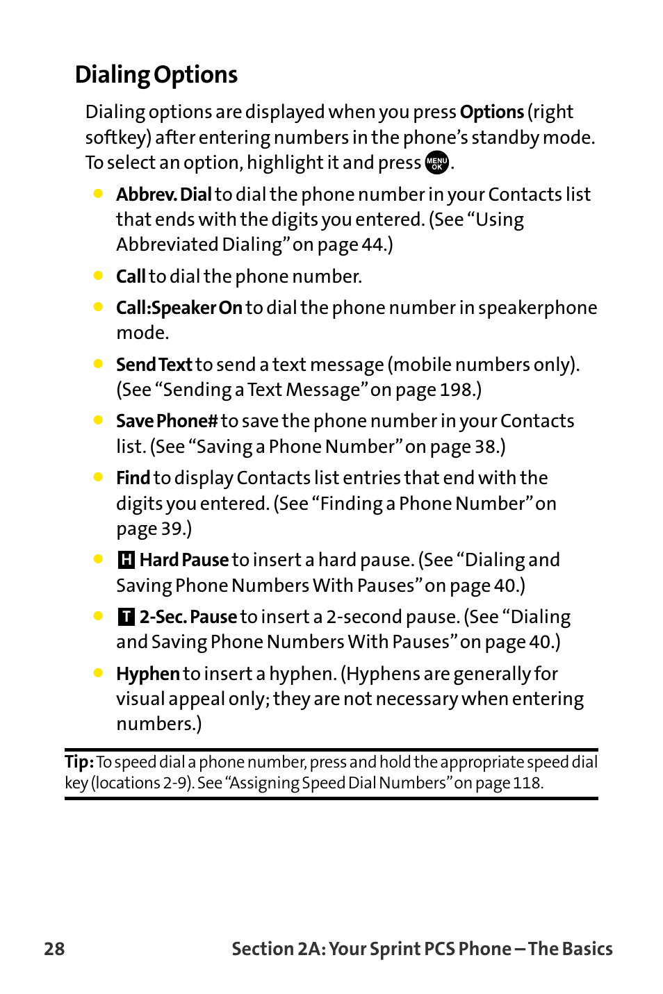 Dialing options | Sanyo VI-2300 User Manual | Page 40 / 286