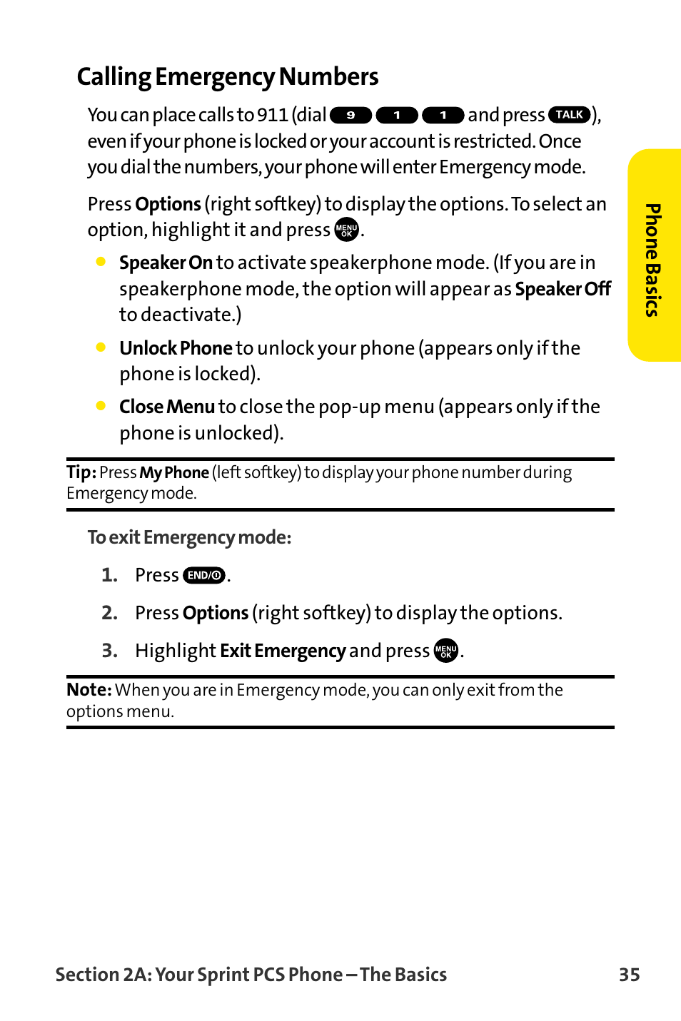 Calling emergency numbers | Sanyo VI-2300 User Manual | Page 47 / 286