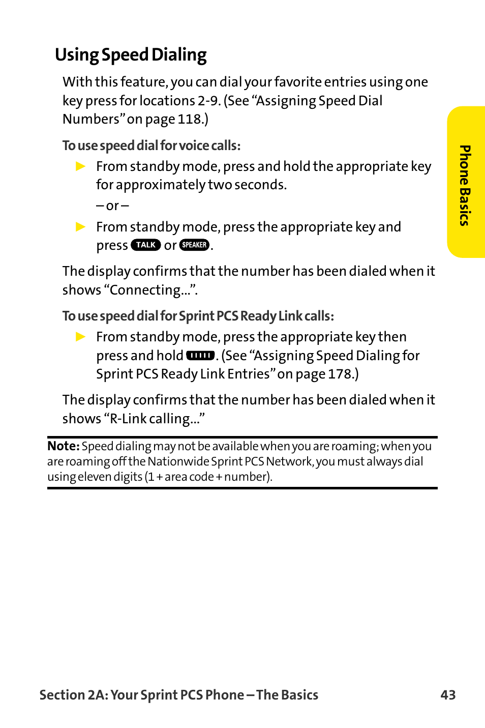 43), using y, Using speed dialing | Sanyo VI-2300 User Manual | Page 55 / 286