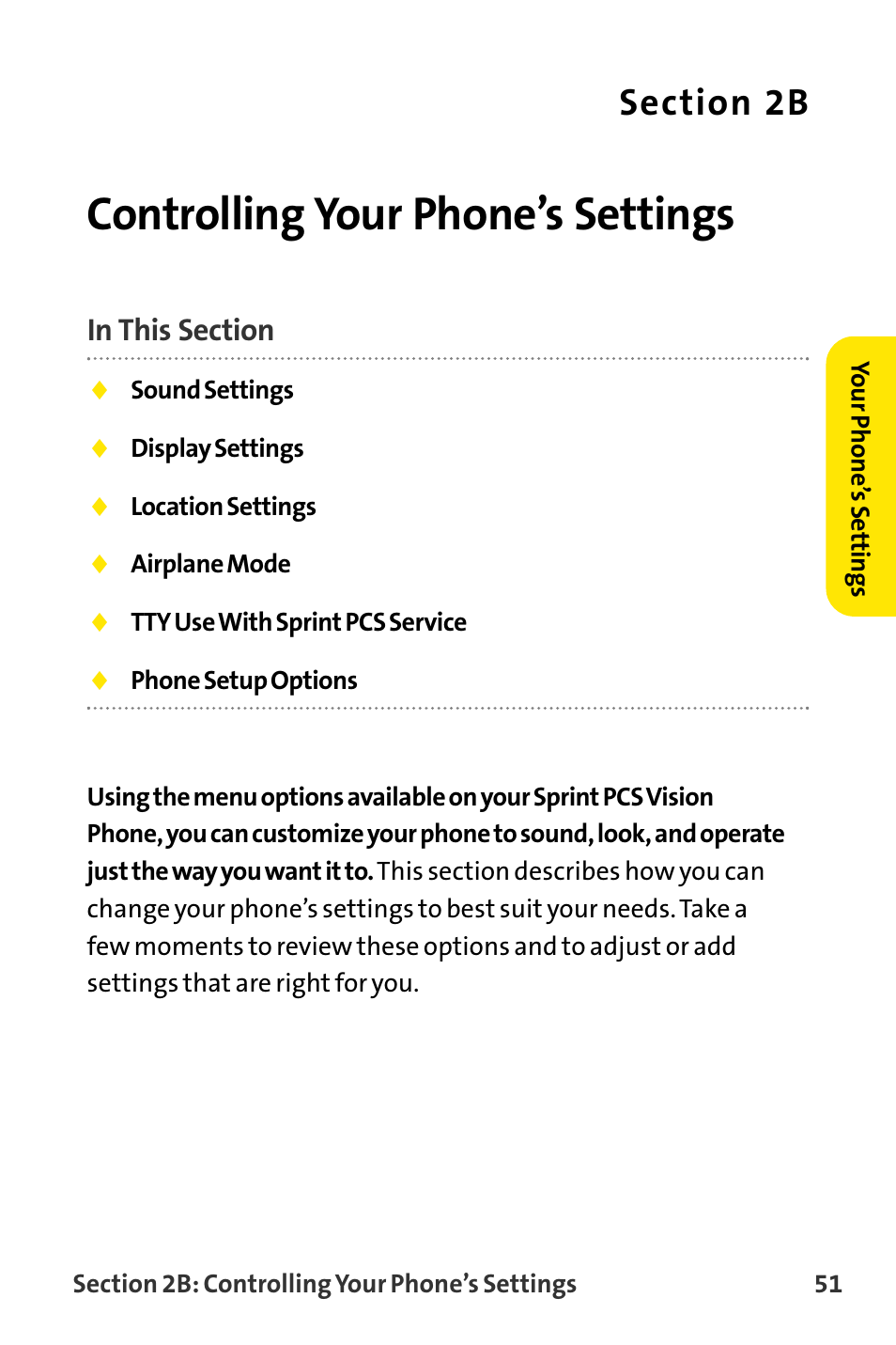 Controlling your phone’s set, Controlling your phone’s settings | Sanyo VI-2300 User Manual | Page 63 / 286