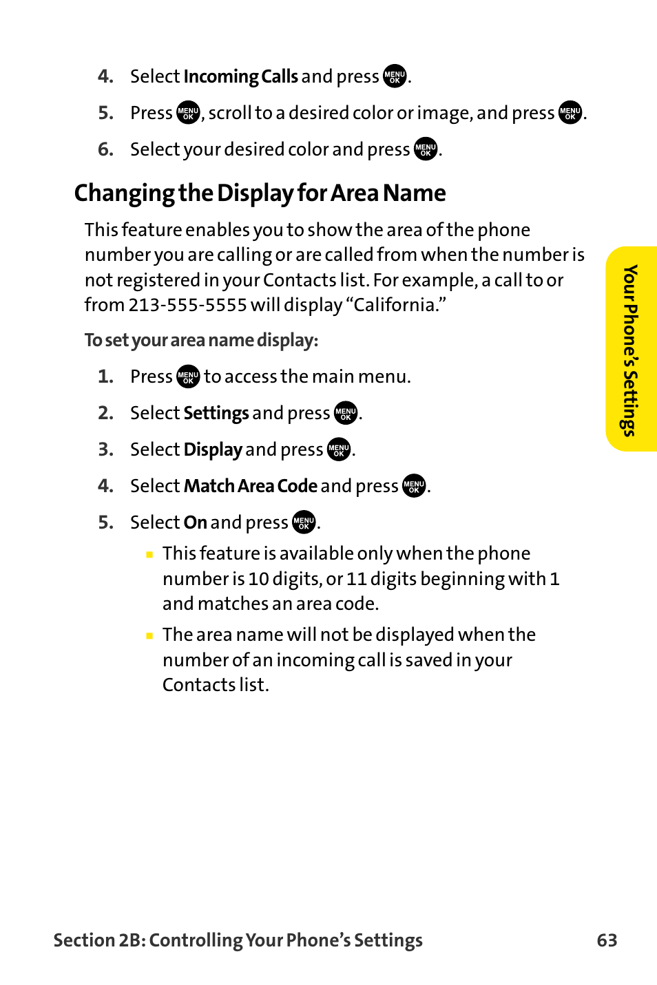 Changing the display for area name | Sanyo VI-2300 User Manual | Page 75 / 286