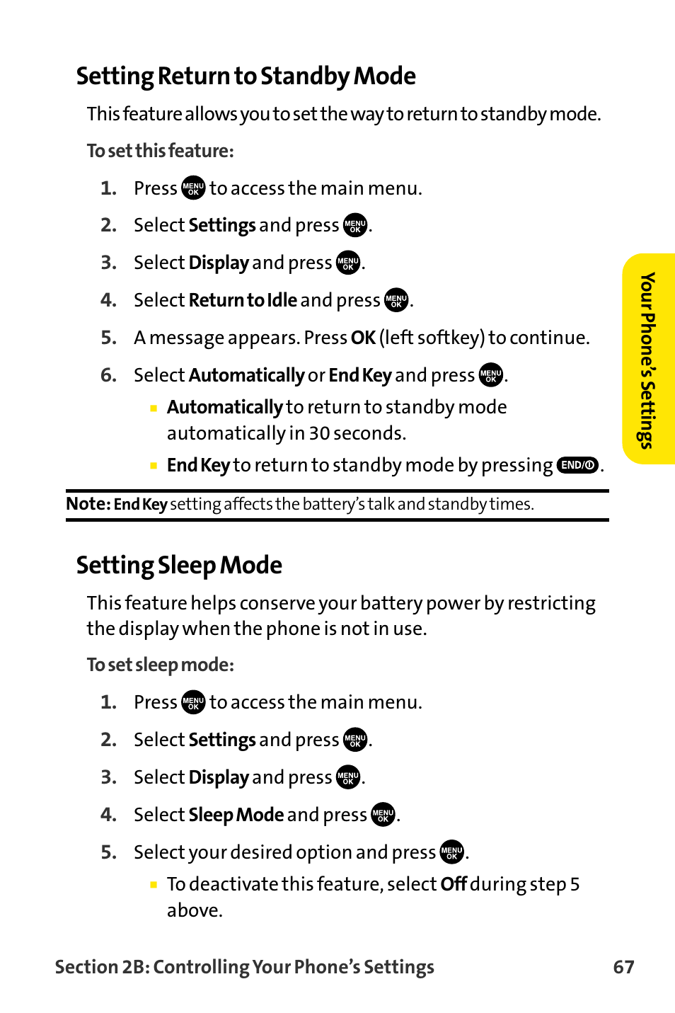 Setting return to standby mode, Setting sleep mode | Sanyo VI-2300 User Manual | Page 79 / 286