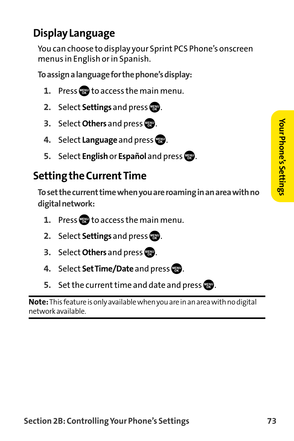 Display language, Setting the current time | Sanyo VI-2300 User Manual | Page 85 / 286