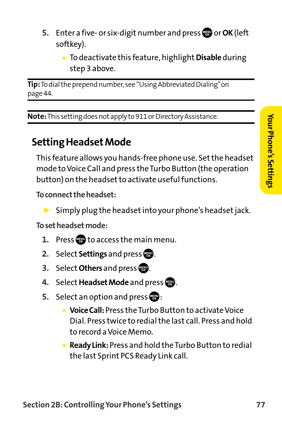Setting headset mode | Sanyo VI-2300 User Manual | Page 89 / 286