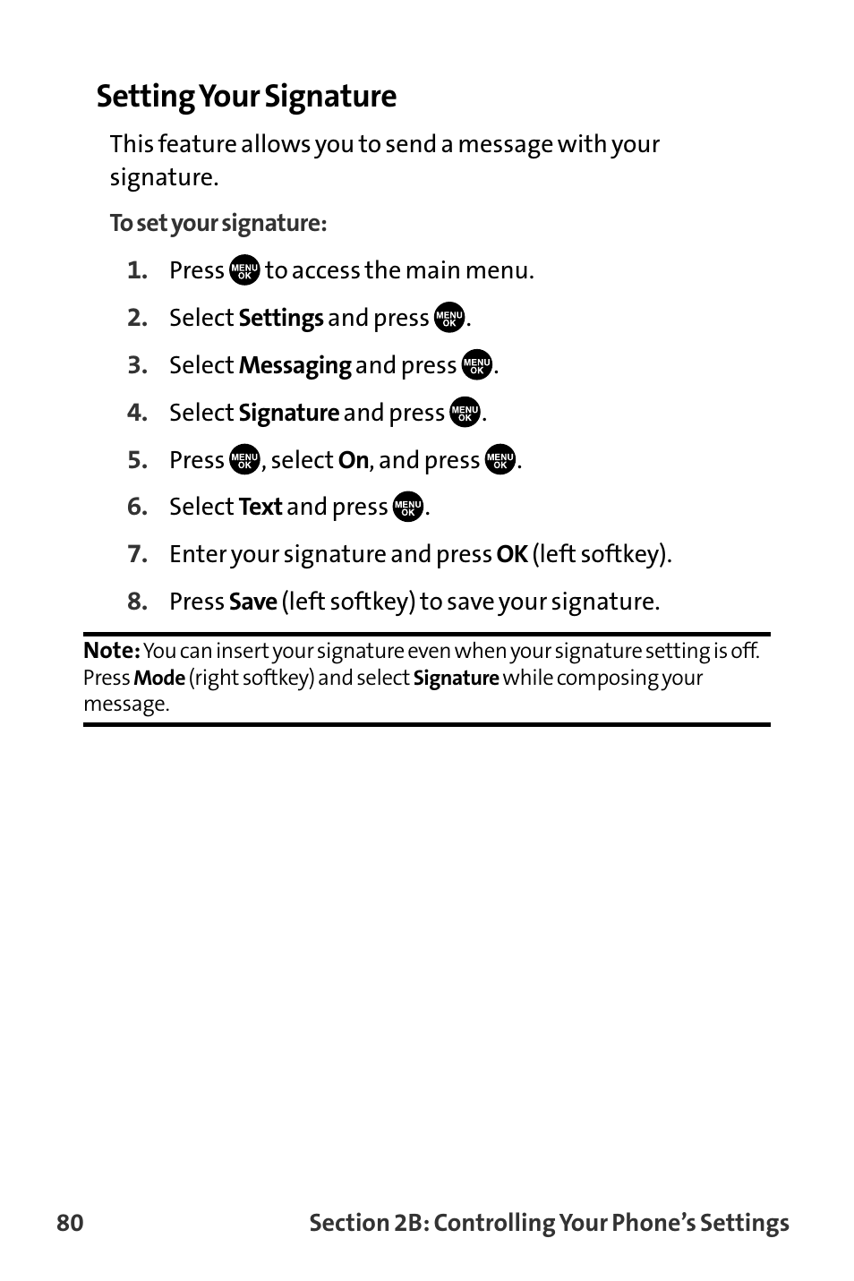 Setting your signature | Sanyo VI-2300 User Manual | Page 92 / 286