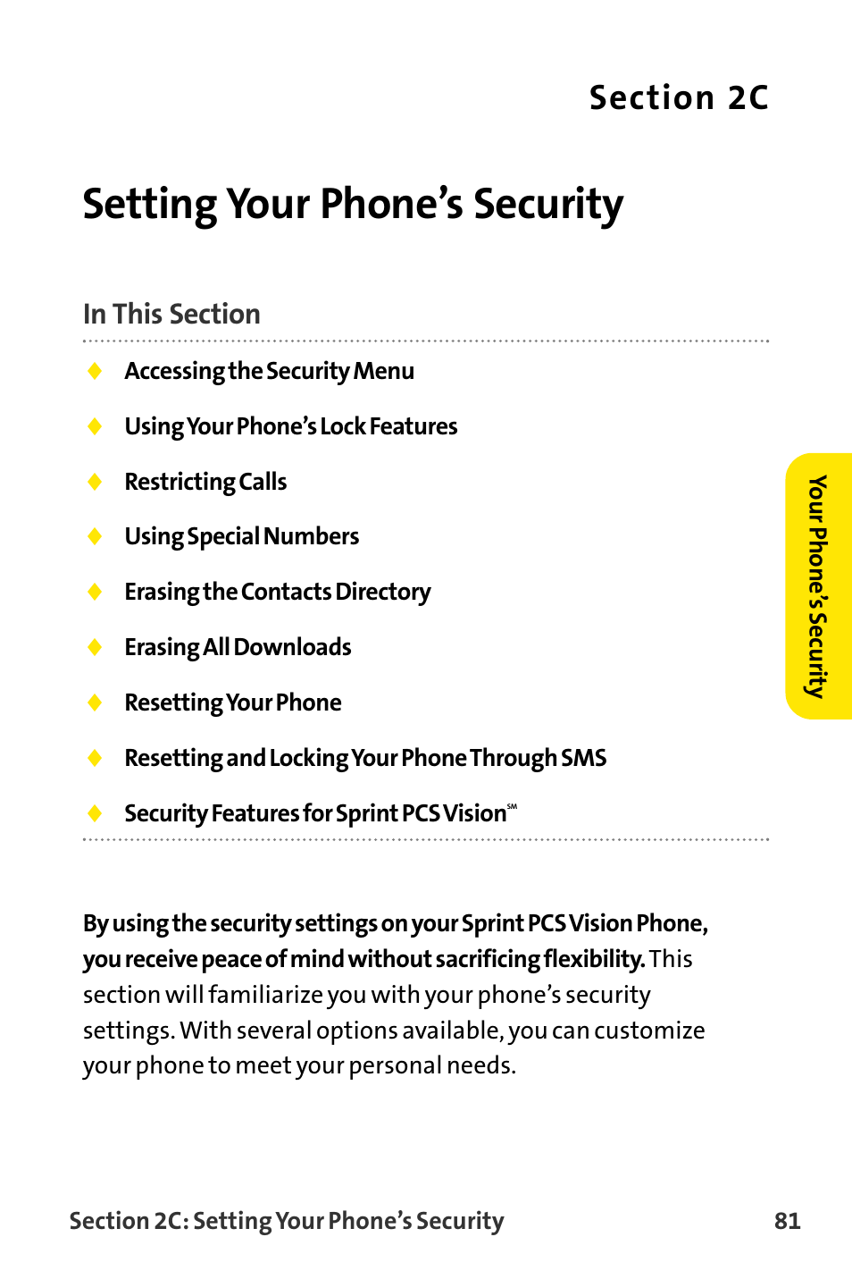 Setting your phone’s security | Sanyo VI-2300 User Manual | Page 93 / 286