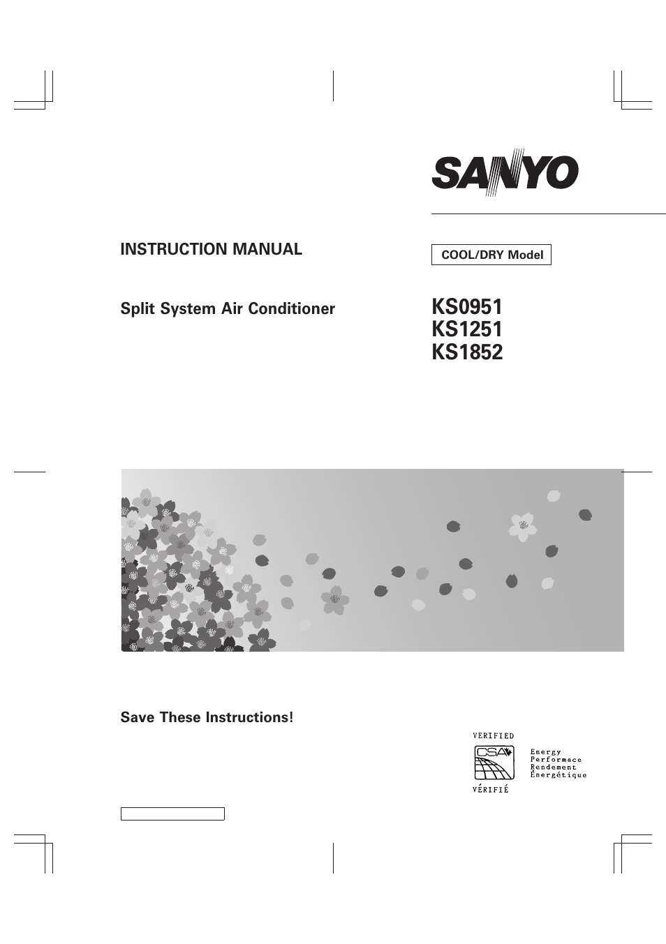 Instruction manual split system air conditioner | Sanyo C0951 User Manual | Page 59 / 83