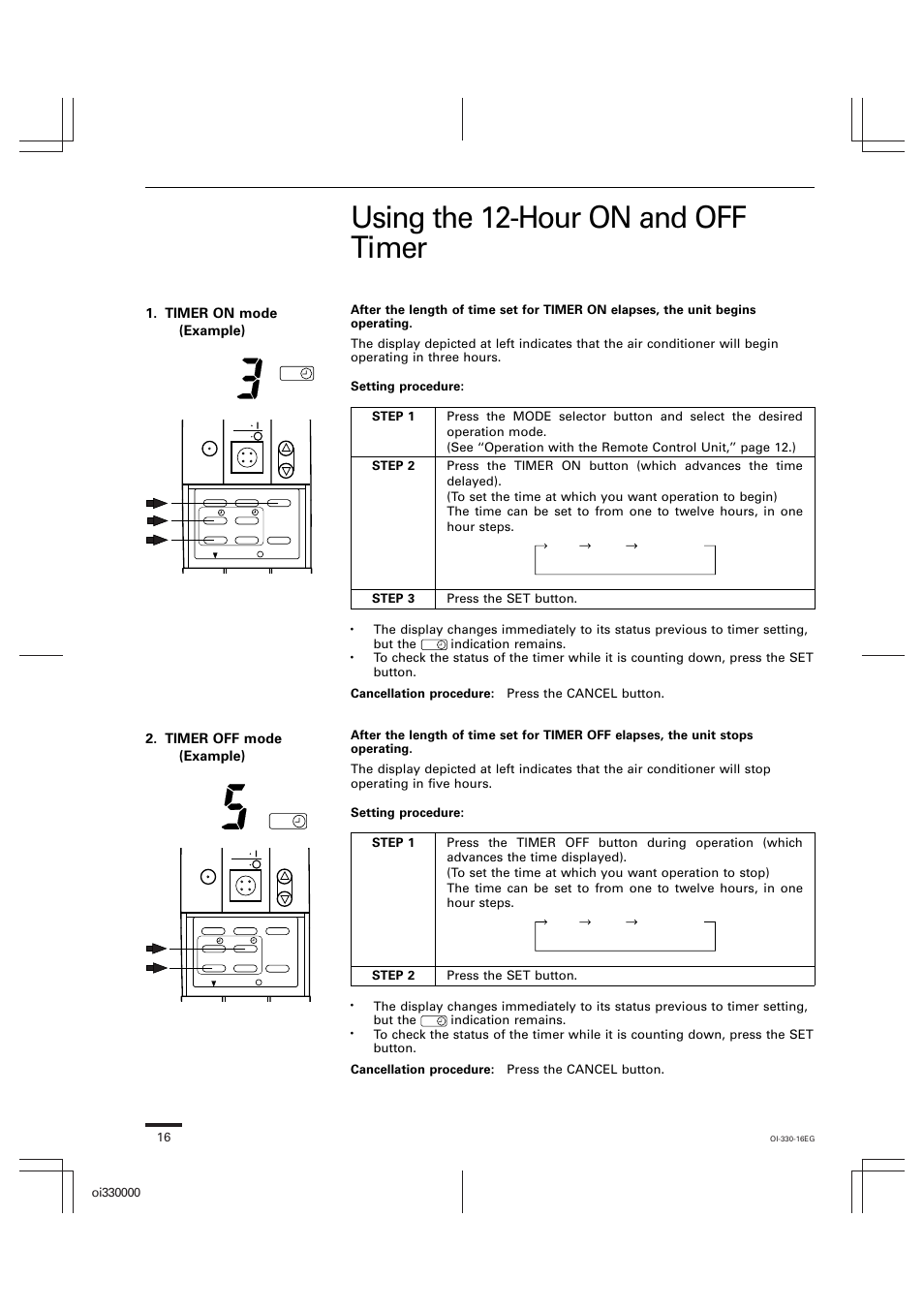Using the 12-hour on and off timer | Sanyo C0951 User Manual | Page 74 / 83