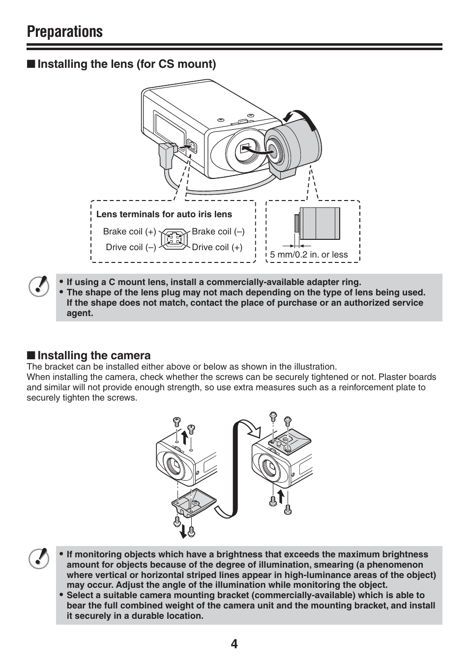 Preparations | Sanyo VCC-N4598PC User Manual | Page 5 / 20