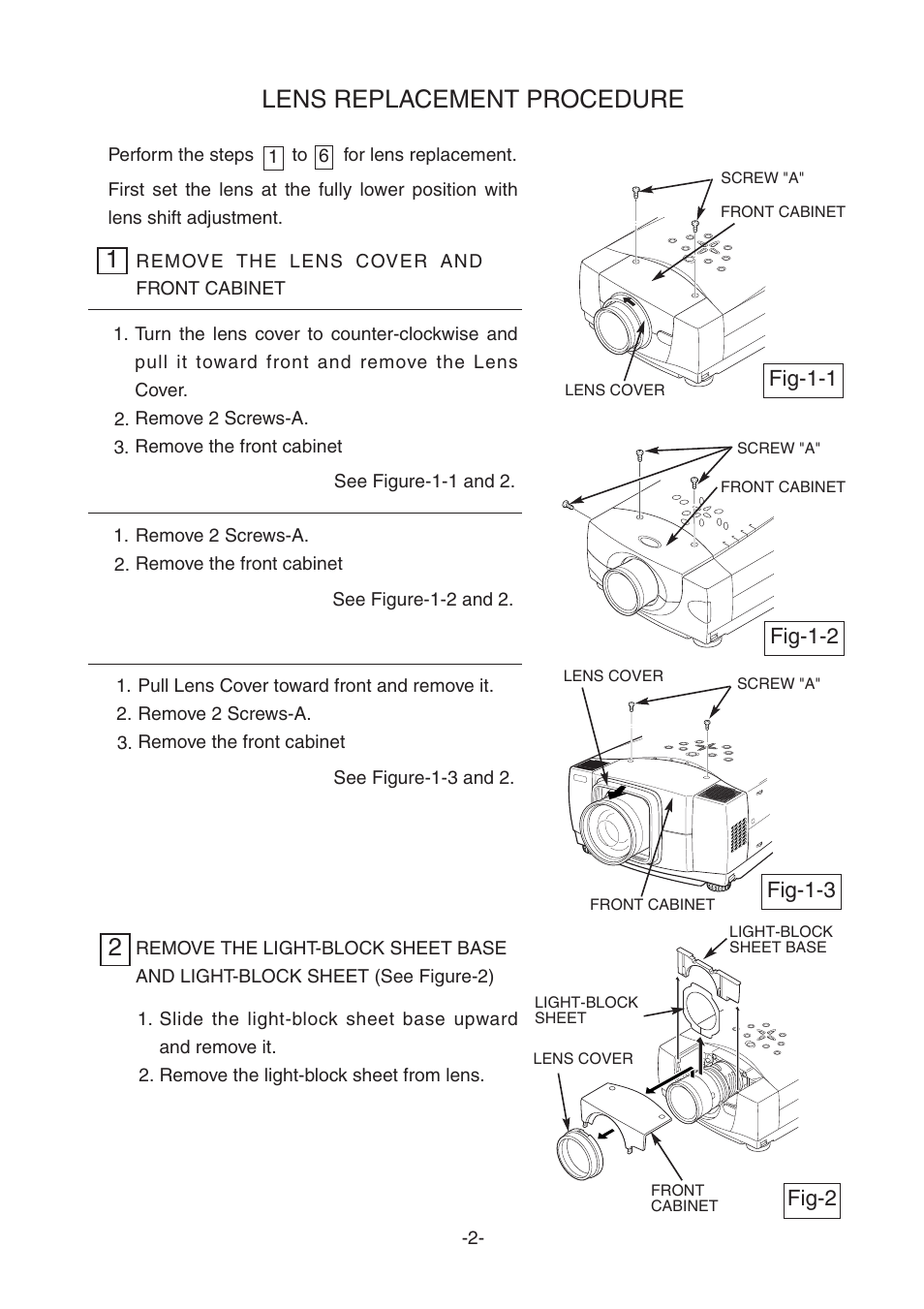 Lens replacement procedure | Sanyo LNS-S30 User Manual | Page 2 / 4